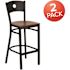 Carnegy Avenue 29 in. Cherry Wood Seat/Black Metal Frame Bar Stool (2-pack)