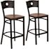 Carnegy Avenue 29 in. Cherry Wood Seat/Black Metal Frame Bar Stool (2-pack)