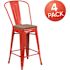 Carnegy Avenue 24.25 in. Red Bar Stool (4-Pack)