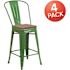 Carnegy Avenue 24.25 in. Green Bar Stool (4-Pack)