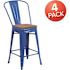 Carnegy Avenue 24.25 in. Blue Bar Stool (4-Pack)