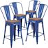 Carnegy Avenue 24.25 in. Blue Bar Stool (4-Pack)