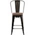 Carnegy Avenue 24.25 in. Black-Antique Gold Bar Stool (4-Pack)