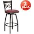 Carnegy Avenue 32 in. Burgundy Vinyl Seat/Black Metal Frame Bar Stool (2-pack)