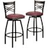 Carnegy Avenue 32 in. Burgundy Vinyl Seat/Black Metal Frame Bar Stool (2-pack)