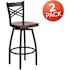 Carnegy Avenue 30.25 in. Mahogany Wood Seat/Black Metal Frame Bar Stool (2-pack)