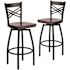 Carnegy Avenue 30.25 in. Mahogany Wood Seat/Black Metal Frame Bar Stool (2-pack)