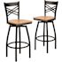 Carnegy Avenue 30.25 in. Natural Wood Seat/Black Metal Frame Bar Stool (2-pack)