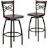 Carnegy Avenue 30.25 in. Walnut Wood Seat/Black Metal Frame Bar Stool (2-pack)
