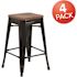 Carnegy Avenue 24 in. Black Bar Stool - 4 pack