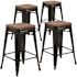 Carnegy Avenue 24 in. Black Bar Stool - 4 pack