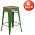 Carnegy Avenue 24 in. Green Bar Stool (4-Pack)