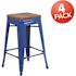 Carnegy Avenue 24 in. Blue Bar Stool (4-Pack)