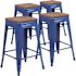 Carnegy Avenue 24 in. Blue Bar Stool (4-Pack)