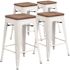 Carnegy Avenue 24 in. White Bar Stool (4-Pack)