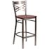 Carnegy Avenue Hercules 42.25 in H Cherry/Clear Coated Frame Low Metal Bar Stool with Wood Seat Set of 2, X Back Design
