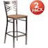 Carnegy Avenue 27.125 in. Natural Wood Seat/Clear Coated Metal Frame Bar Stool - 2 pack