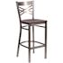 Carnegy Avenue 27.125 in. Mahogany Wood Seat/Clear Coated Metal Frame Bar Stool - 2 pack