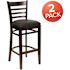 Carnegy Avenue 31 in. Black Vinyl Seat/Walnut Wood Frame Bar Stool - 2 pack