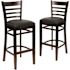 Carnegy Avenue 31 in. Black Vinyl Seat/Walnut Wood Frame Bar Stool - 2 pack