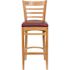 Carnegy Avenue 31 in. Burgundy Vinyl Seat/Natural Wood Frame Bar Stool - 2 pack
