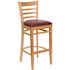 Carnegy Avenue 31 in. Burgundy Vinyl Seat/Natural Wood Frame Bar Stool - 2 pack