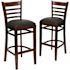 Carnegy Avenue 31 in. Black Vinyl Seat/Mahogany Wood Frame Bar Stool (2-pack)