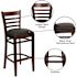 Carnegy Avenue 31 in. Black Vinyl Seat/Mahogany Wood Frame Bar Stool (2-pack)