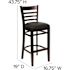 Carnegy Avenue 31 in. Black Vinyl Seat/Mahogany Wood Frame Bar Stool (2-pack)