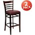 Carnegy Avenue 31 in. Burgundy Vinyl Seat/Mahogany Wood Frame Bar Stool (2-pack)