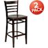 Carnegy Avenue 29.5 in. Walnut Wood Seat/Walnut Wood Frame Bar Stool - 2 pack