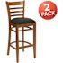 Carnegy Avenue 31 in. Black Vinyl Seat/Cherry Wood Frame Bar Stool - 2 pack