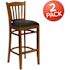 Carnegy Avenue 31 in. Black Vinyl Seat/Cherry Wood Frame Bar Stool - 2 pack