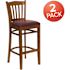Carnegy Avenue 31 in. Burgundy Vinyl Seat/Cherry Wood Frame Bar Stool - 2 pack