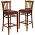 Carnegy Avenue 31 in. Burgundy Vinyl Seat/Cherry Wood Frame Bar Stool - 2 pack