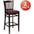 Carnegy Avenue 31 in. Burgundy Vinyl Seat/Mahogany Wood Frame Bar Stool - 2 pack
