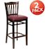 Carnegy Avenue 31 in. Burgundy Vinyl Seat/Walnut Wood Frame Bar Stool - 2 pack