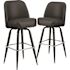 Carnegy Avenue 42.5 in. Black Mid-Back Metal Bar Stool (Set of 2)