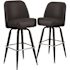 Carnegy Avenue 42.5 in. Black Mid-Back Metal Bar Stool (Set of 2)