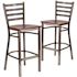 Carnegy Avenue 28.75 in. Mahogany Wood Seat/Clear Coated Metal Frame Bar Stool (2-pack)
