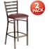 Carnegy Avenue 30 in. Burgundy Vinyl Seat/Clear Coated Metal Frame Bar Stool (2-pack)