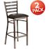 Carnegy Avenue 30 in. Black Vinyl Seat/Clear Coated Metal Frame Bar Stool (2-pack)