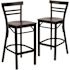 Carnegy Avenue 27.125 in. Mahogany Wood Seat/Black Metal Frame Bar Stool (2-pack)