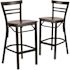 Carnegy Avenue 27.125 in. Walnut Wood Seat/Black Metal Frame Bar Stool (2-pack)