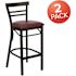 Carnegy Avenue 29 in. Burgundy Vinyl Seat/Black Metal Frame Bar Stool (2-pack)