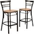 Carnegy Avenue 27.125 in. Natural Wood Seat/Black Metal Frame Bar Stool (2-pack)