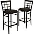 Carnegy Avenue 29 in. Black Vinyl Seat/Black Metal Frame Bar Stool (2-pack)