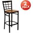 Carnegy Avenue 27.125 in. Cherry Wood Seat/Black Metal Frame Bar Stool (2-pack)