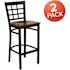 Carnegy Avenue 27.125 in. Mahogany Wood Seat/Black Metal Frame Bar Stool (2-pack)