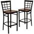 Carnegy Avenue 27.125 in. Mahogany Wood Seat/Black Metal Frame Bar Stool (2-pack)